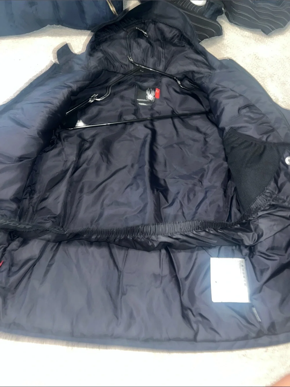 Spyder Black Hooded Jacket with White Spider Logo